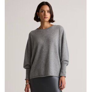 Mongolian Cashmere Batwing Sweater - heather gray